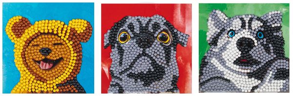 Кристальная (алмазная) мозаика Фрея ALVM-304, набор магнитов, Мемные песики, 9х9 см