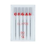 Иглы для швейных распошивальных машин ELх705, №90, 5 игл, в пенале 5486090 90, ORGAN