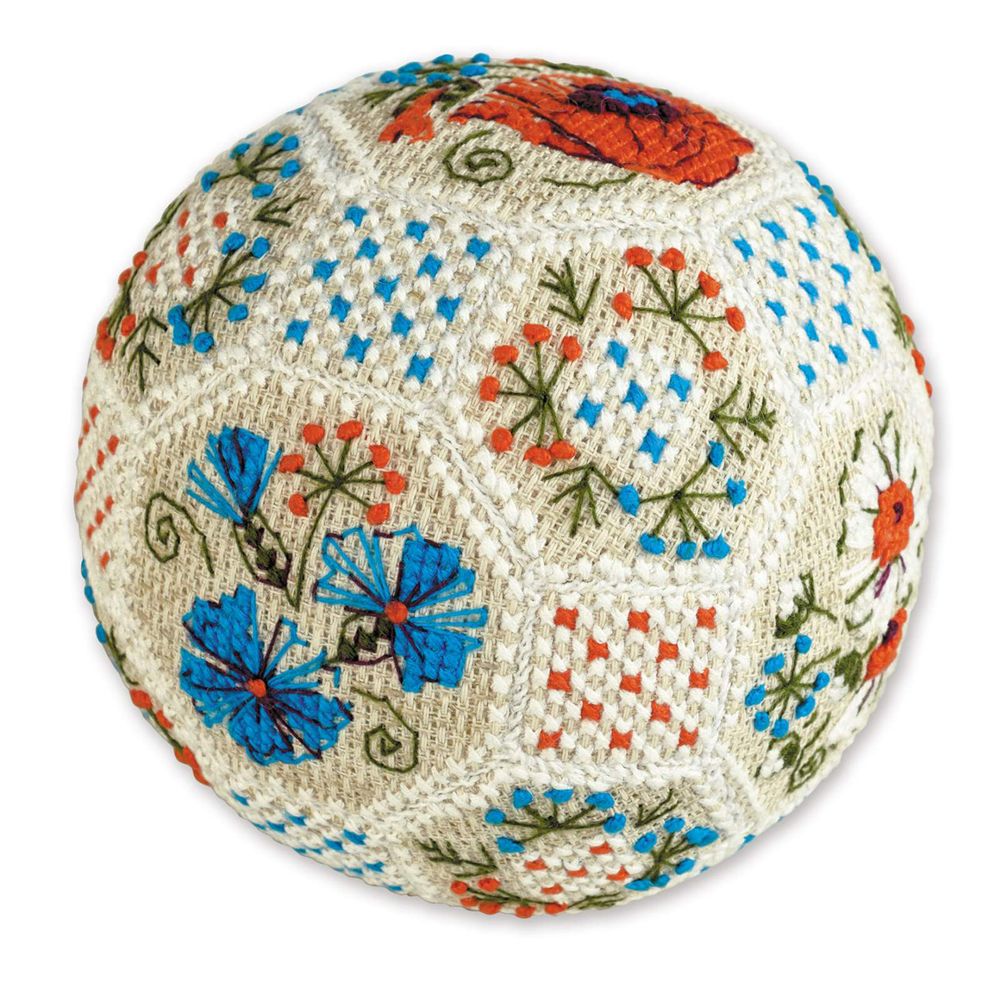 Набор для вышивания нитками Риолис, Шар Полевые цветы, 9х9 см