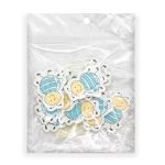 Декоративный стикер Пчелка 40 мм, голубой, 10 шт