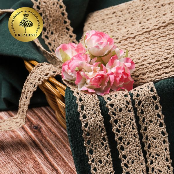 Кружево вязаное (тесьма) 20 мм / 10 метров, 6307-1 цв.36 св.бежевый, 10 м, Kruzhevo