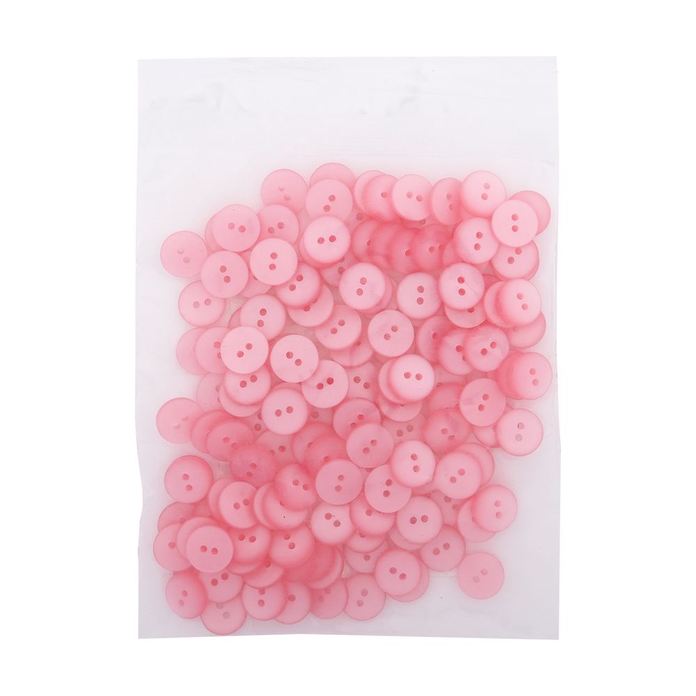 Пуговицы на 2 прокола 18L (11мм), пластик (col.35 розовый), CR-K18M, 144 шт