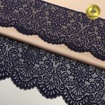 Кружево эластичное (стрейч) 110 мм, 40992PP цв.L061 т.синий, 3 метра, Kruzhevo