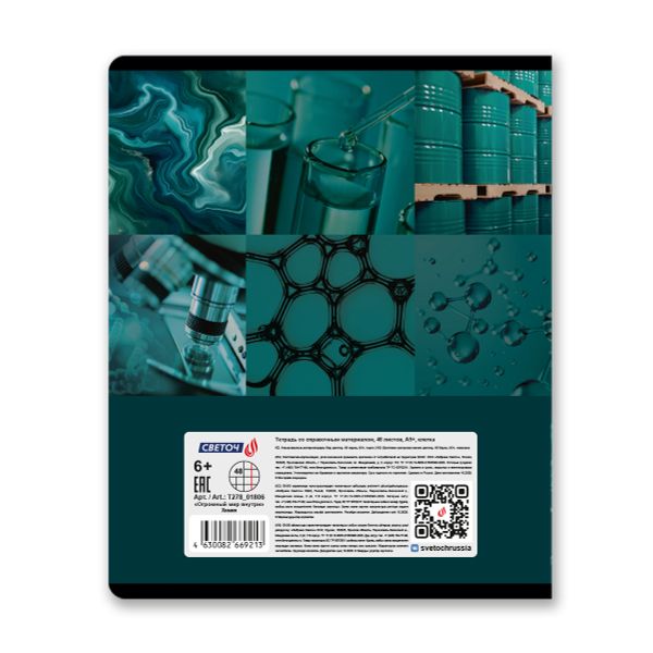 Тетрадь со справочным материалом Огромный мир внутри, A5 48 л. на скобе 60 г/м², белизна 90% 10 шт клетка, 01806 Огромный мир внутри Химия, Светоч Т278