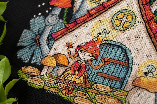 Набор для вышивания нитками Panna, Грибной домик, 24.5х19 см, Panna
