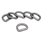Карабин металл полукольцо 20.0 мм, олово (черный никель), MB_2232, 6 шт
