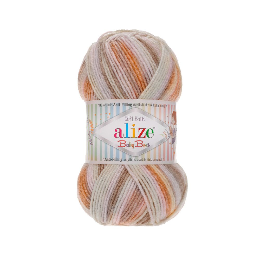 Пряжа Alize (Ализе) Baby Best Batik / уп.5 мот. по 100 г, 240м, 7541 секционный A