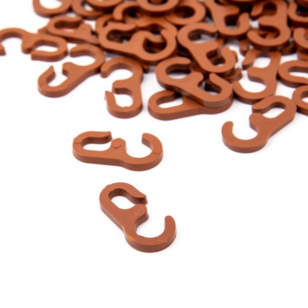 Крючки шторные для карниза на кольцо, 100 шт, /РП/ 04 св.коричневый, Blitz LF-300