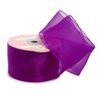 Лента капроновая (органза) 50.0 мм, 1032 т.сиреневый, уп. 27,4 м