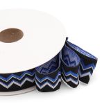 Лента (тесьма) жаккардовая 20.0 мм / 10±0.5 метров, Зигзаг 20278 V2 черный/синий