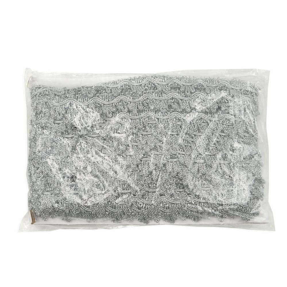 Тесьма металлизированная 25 мм, 18,29м (серебро)