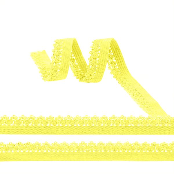 Резинка бельевая (ажурная) 12.0 мм / 100 метров, F108 (12) пастельно-желтый