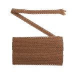 Кружево вязаное (тесьма) хлопковое 15 мм / 9.14 метров, C092 коричневый