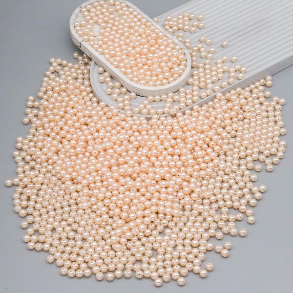 Бусины пластик под жемчуг ⌀8 мм, 500 г, цветные, круглые, A42 молочный, Astra&Craft, LY-264