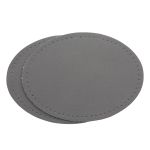 Заплатки пришивные из кожи, овал 8х10,9см с перфорацией, 2 шт, 100% кожа, 07 серый, 9124