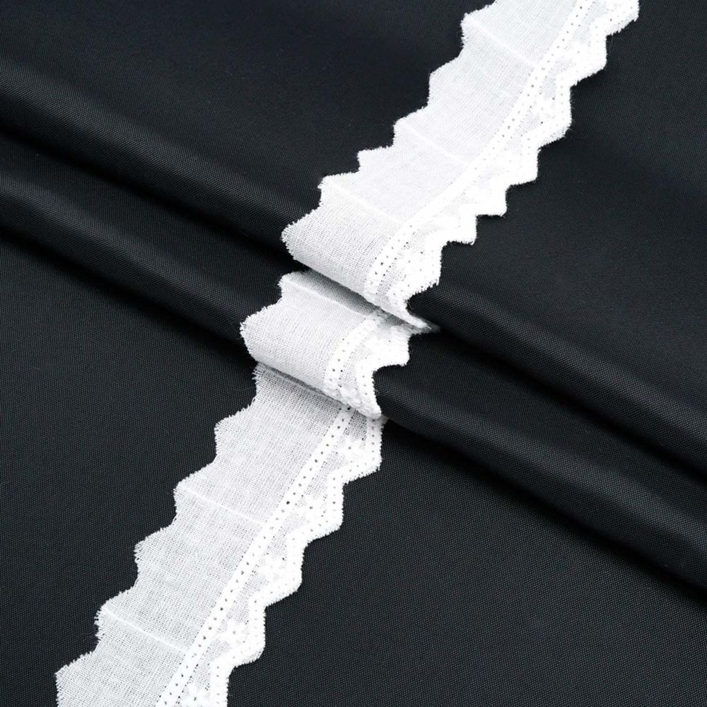 Кружево шитьё х/б 27 мм / 3.4 метра, цвет неотбеленный