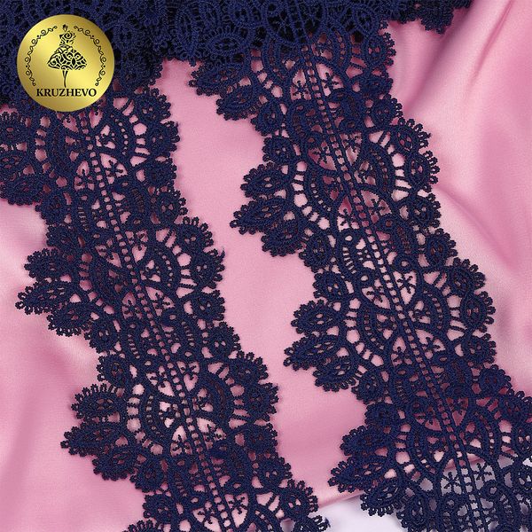 Кружево гипюр (плетёное) 70 мм / 13.71 метров, TBY.SUN.11, цв.F330 темно-синий
