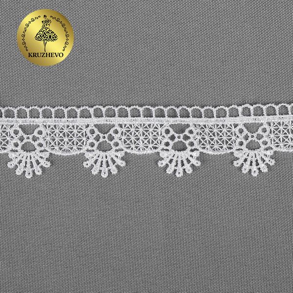 Кружево гипюр (плетёное) 25 мм / 13.71 метров, TBY.3058A, цв.1 белый