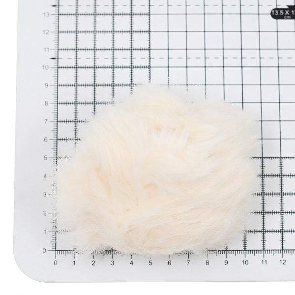 Помпон из искусственного меха 100 мм, кролик, 2 шт, G белый