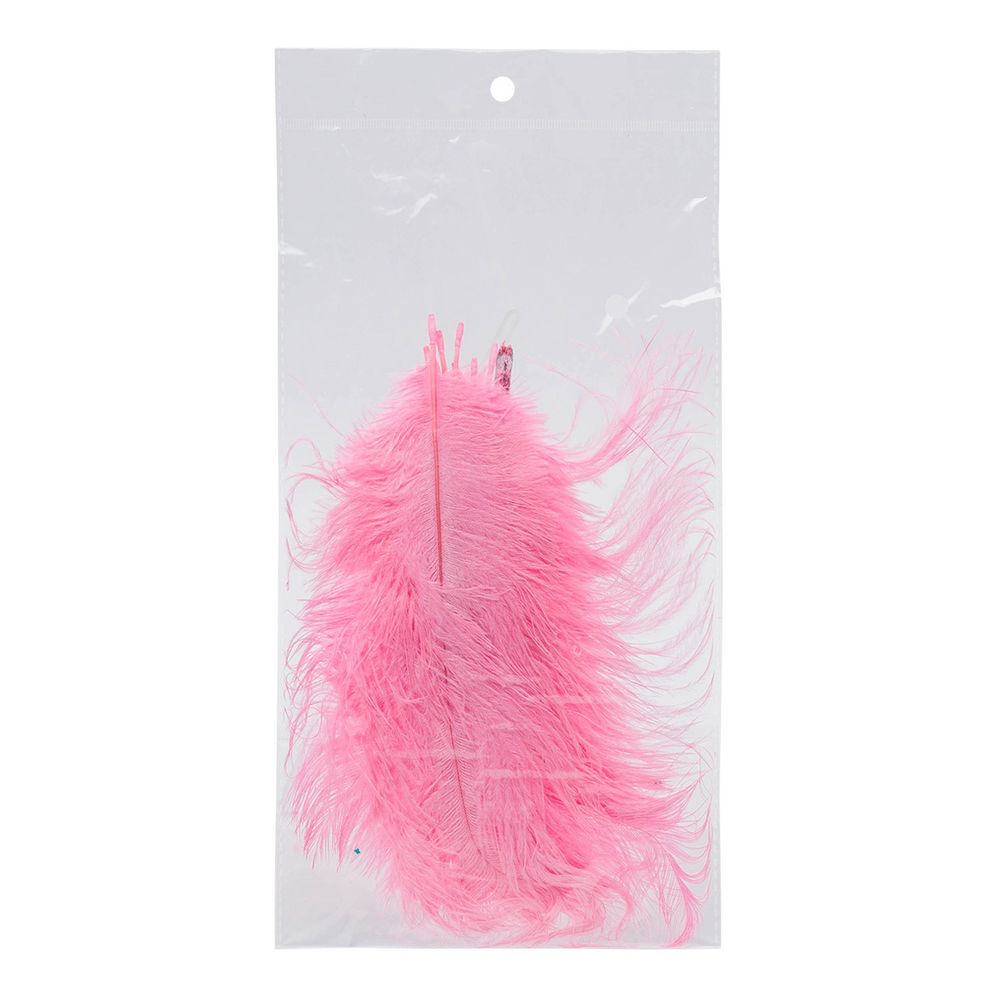 Перья страуса декоративные 20-25см, 10 шт в упак, розовый