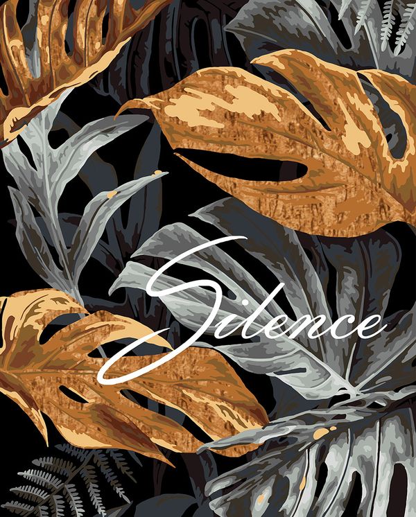 Картина по номерам Фрея PNB/PLPT-284, Золотая монстера, (с поталью) 50х40 см