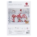Набор для вышивания нитками Luca-S, Три гнома в лесу, 29х22см