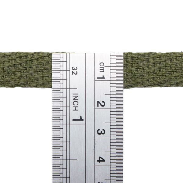 Шнур плоский плетеный х/б ⌀15.0 мм / 20 метров, цв.12 хаки