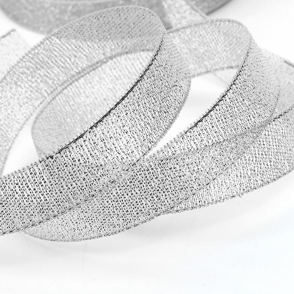 Лента металлизированная 15.0 мм / 22.85±1 метра, цв. серебро, Magic4Hobby