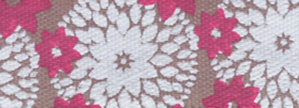 Лента атласная с рисунком 12.0 мм / 22.8±1 метра, F28/054 Цветы/серый, Gamma ALP-122