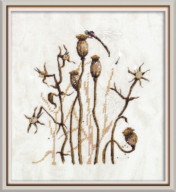 Набор для вышивания нитками Panna PS-7457, Стрекоза, 20х22.5 см