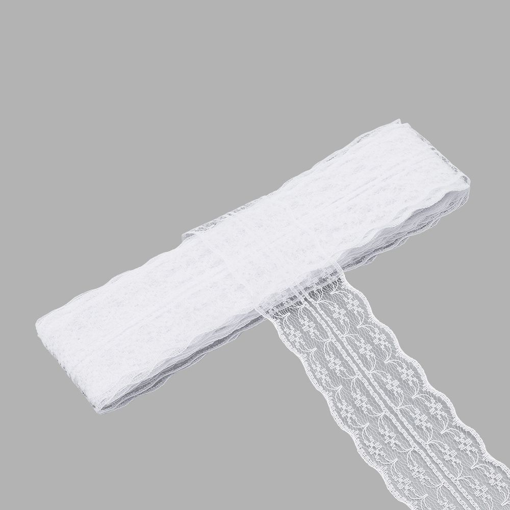 Кружево на сетке 45 мм / 9.14 метра, 32 белый, 3AR3730