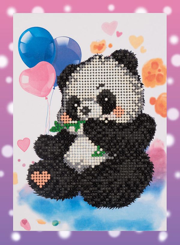 Алмазная (кристальная) мозаика Фрея, Панда, 14х19,5 см