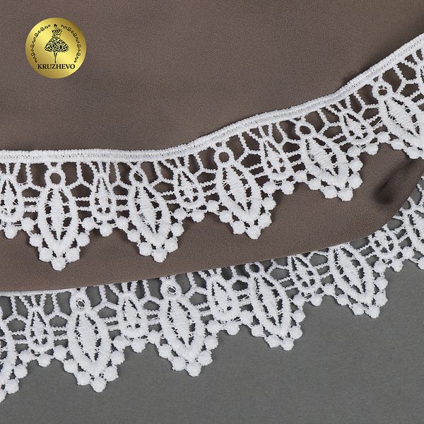 Кружево гипюр (плетёное) 40 мм, матовая нить, цв.01 белый уп.13,71м, Kruzhevo
