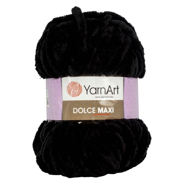 Пряжа YarnArt (ЯрнАрт) Dolce Maxi / уп.2 мот. по 200 г, 70м, 742 черный