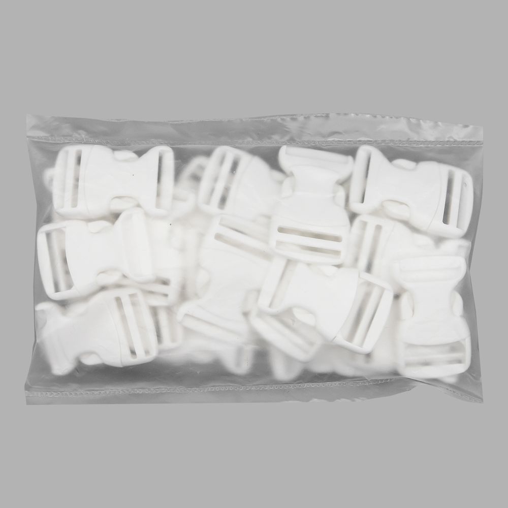 Фастекс (пряжка трезубец) пластик 20 мм, 20 шт, белый