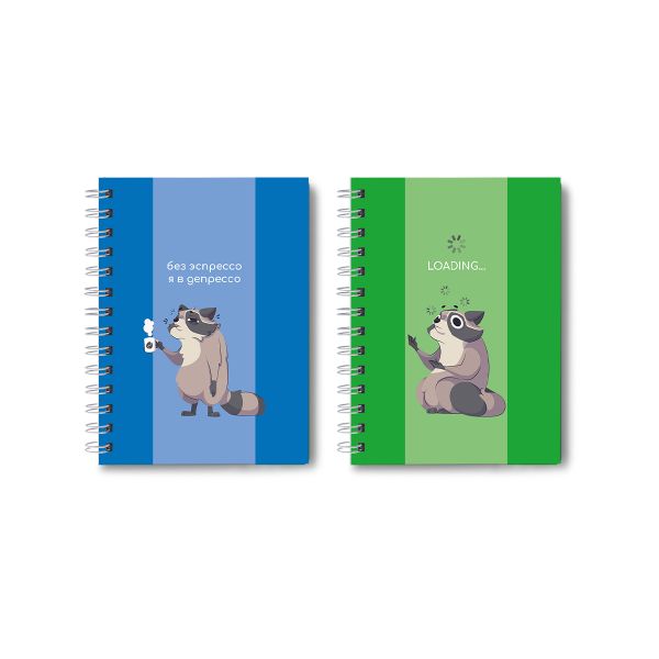 Записная книжка с твердым переплетом, матовая ламинация, на гребне A6 80 л. 4 шт клетка, Перезагрузка 01579, ЗК221 Светоч