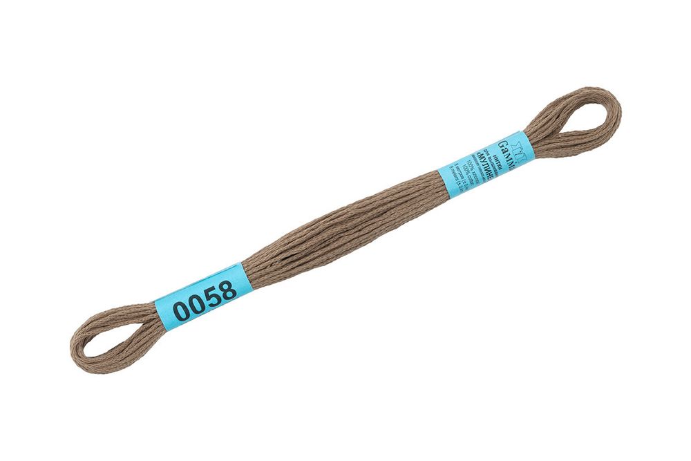 Мулине Gamma 100% хлопок, цв.0058 сер- хаки, 24 мотка по 8 метров