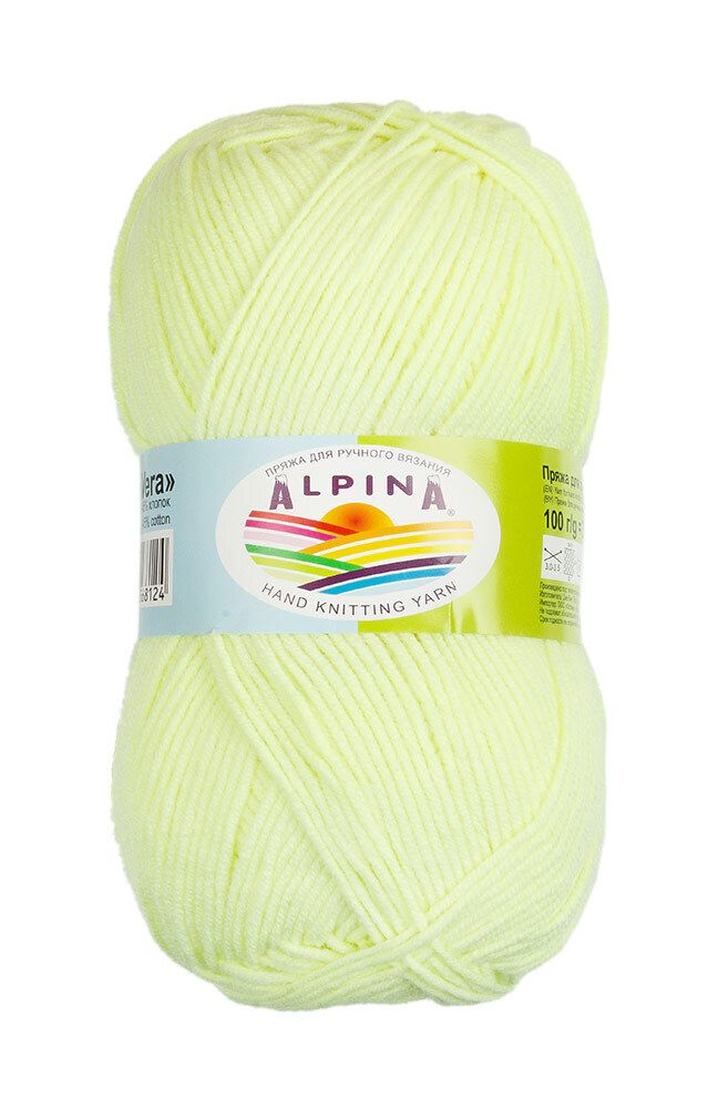 Пряжа Alpina Vera / уп.5 мот. по 100г, 280м, 04 св.св.зеленый