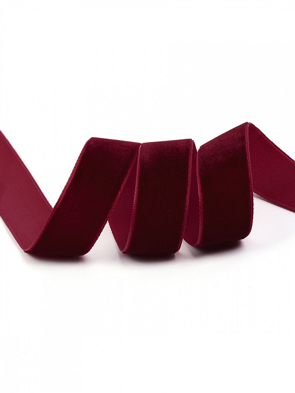 Лента бархатная (тесьма) 20.0 мм / 22.86±1 метров, арт.20VR44 нейлон цв.бордо