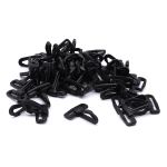 Карабин пластик 40 мм, черный, 50 шт
