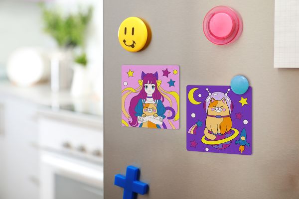 Картина по номерам Фрея PNBM-012, Космические котики, (на магните) 9х9 см