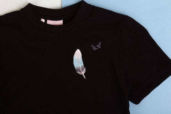 Набор для вышивания нитками Panna, Живая картина, Перо, 3х8 см