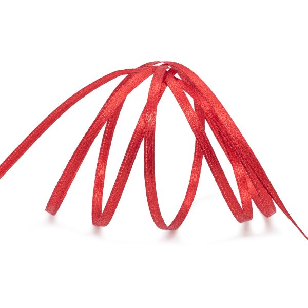 Лента атласная 2-сторонняя 3.0 мм / 100±2 метров, (026 красный), Globus