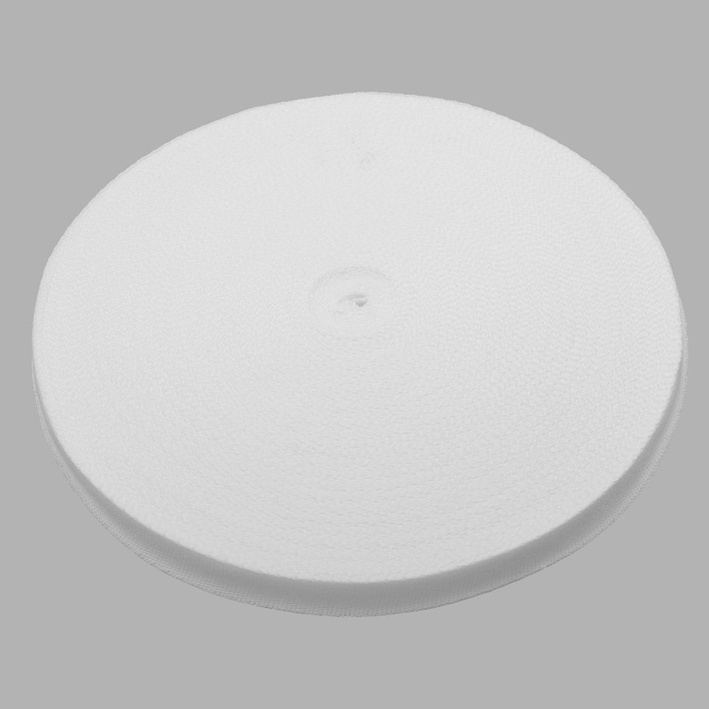 Тесьма (лента) киперная 15 мм / 50 метров, 3 г/м, 100% полиэфир, 01 белый