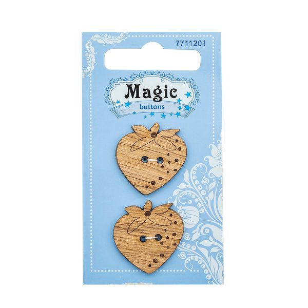 Украшения декоративные пуговицы Клубника, 2 шт, Magic Buttons LW798-V47