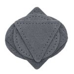 Набор заплаток пришивных из замши, круг, квадрат, треугольник, овал 6см, с перфорацией, 4 шт (26 серый), 59723