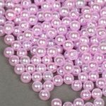 Бусины пластик (перламутр) ⌀6 мм, цв. 092 сиреневый, 50 гр. (483 шт), Magic4Hobby