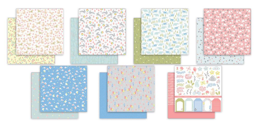 Бумага для скрапбукинга 190 гр/м², 30.5х30.5 см, 7 л, 180403 Моя ягодка, Mr.Painter PSR-K