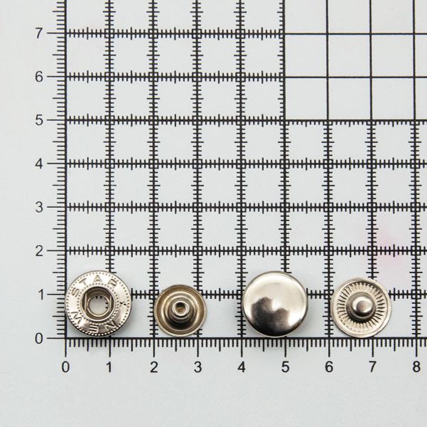 Кнопка Альфа (S-образная) ⌀15.0 мм, ≈72 шт, СТАЛЬ, никель, NEW STAR