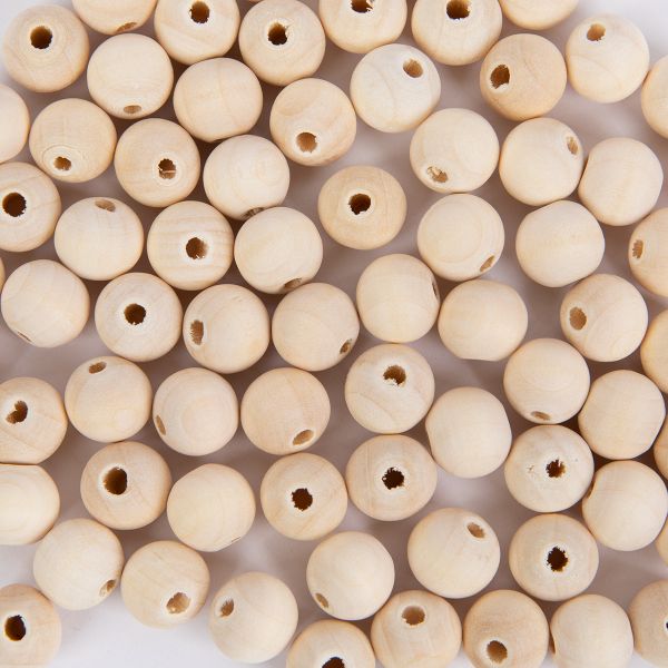 Бусины дерево ⌀12 мм, 750±50 шт, светлое дерево, Zlatka HWBE-12